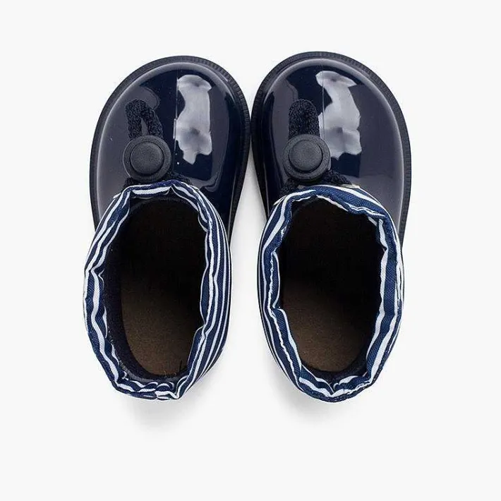 Pisamonas Wellies>Adjustable Rain Boots With Striped Collar