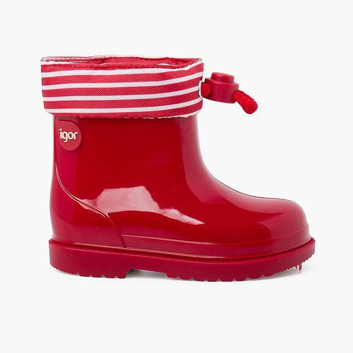 Pisamonas Wellies>Adjustable Rain Boots With Striped Collar