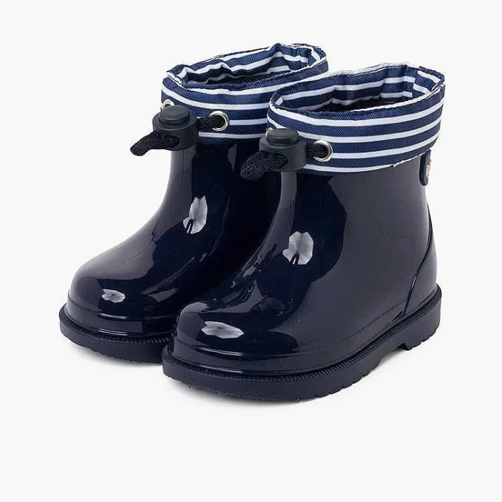 Pisamonas Wellies>Adjustable Rain Boots With Striped Collar