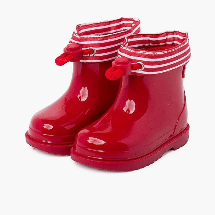 Pisamonas Wellies>Adjustable Rain Boots With Striped Collar