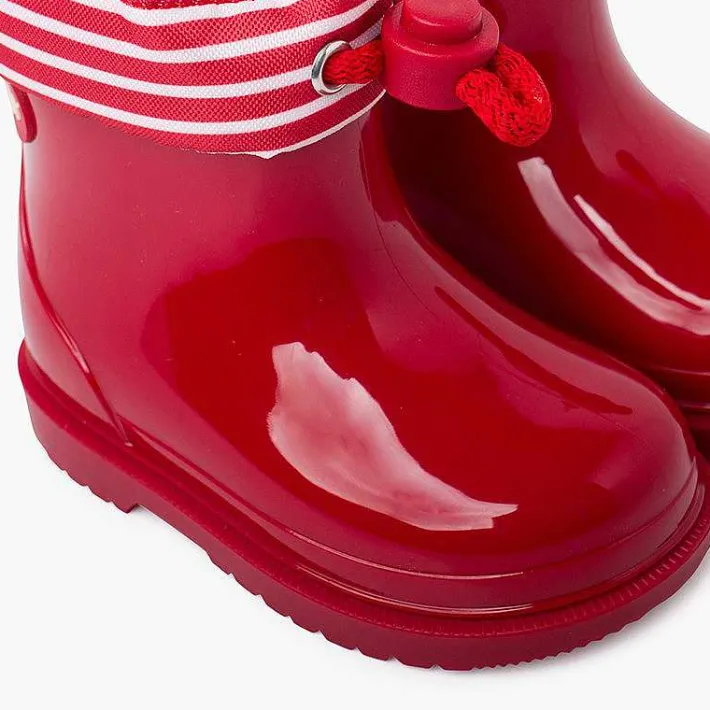 Pisamonas Wellies>Adjustable Rain Boots With Striped Collar