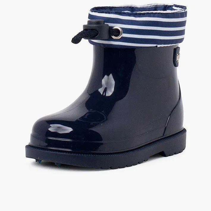 Pisamonas Wellies>Adjustable Rain Boots With Striped Collar