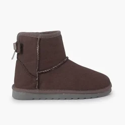 Pisamonas Boots>Aussie Style Boots With A Back Bow Colour Brown
