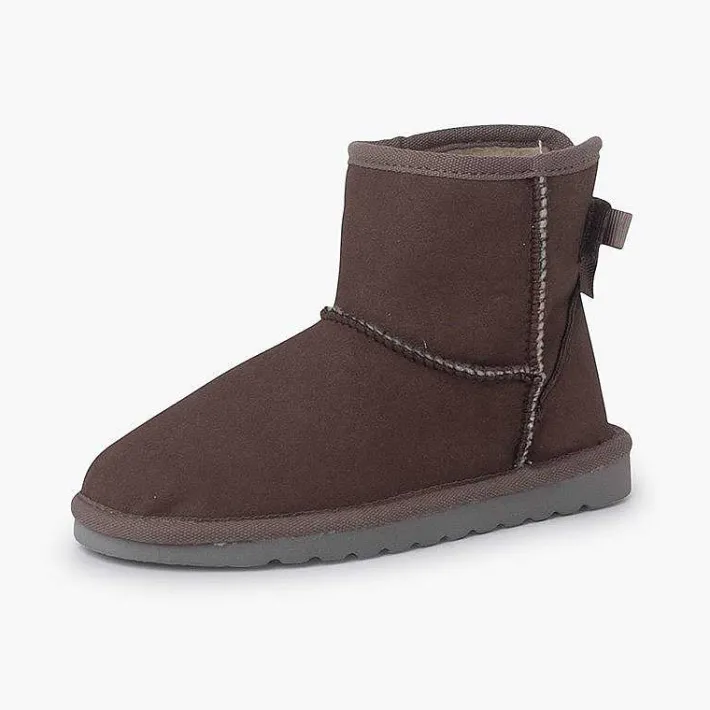 Pisamonas Boots>Aussie Style Boots With A Back Bow Colour Brown