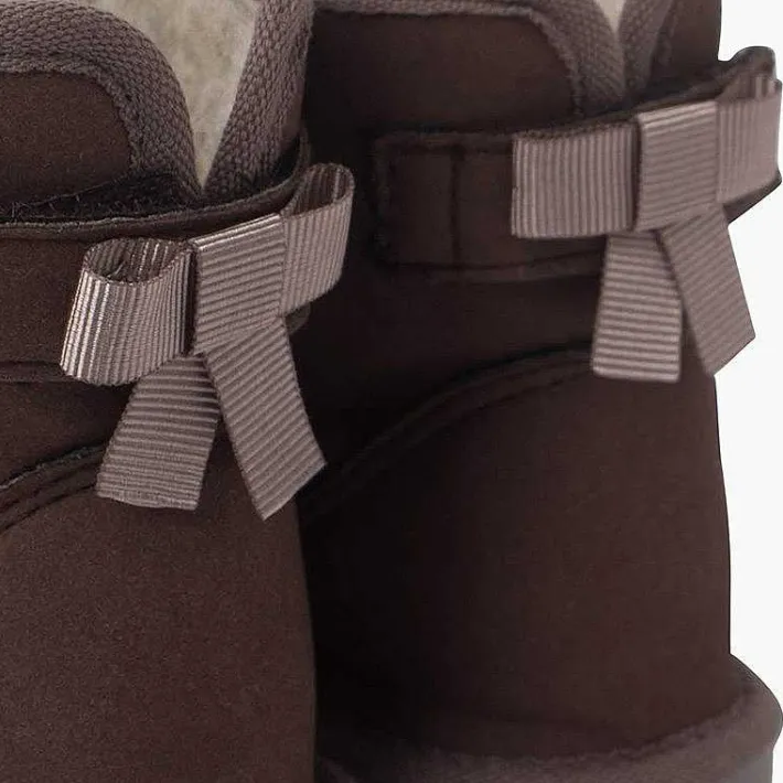 Pisamonas Boots>Aussie Style Boots With A Back Bow Colour Brown