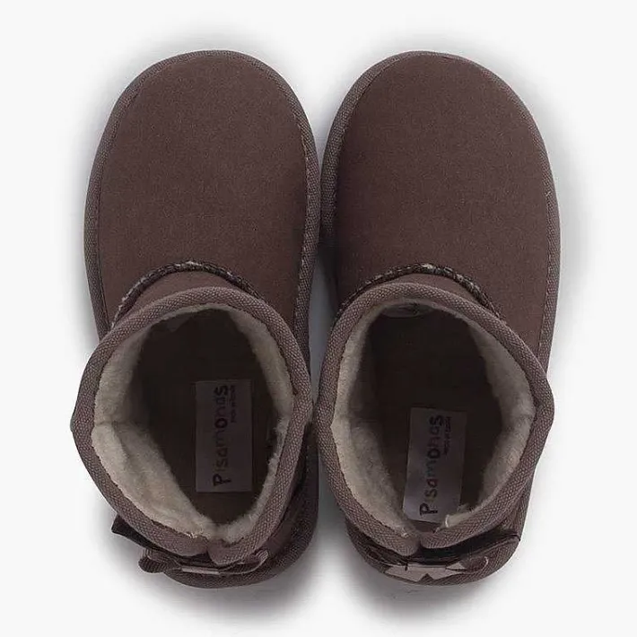 Pisamonas Boots>Aussie Style Boots With A Back Bow Colour Brown