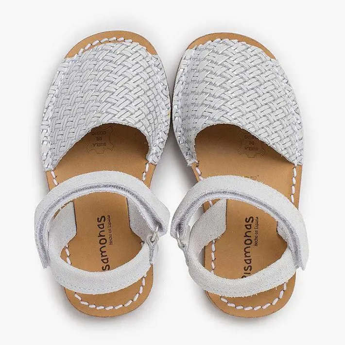 Pisamonas Communion Shoes>Avarcas Menorcan Sandals Metallic Braided Look