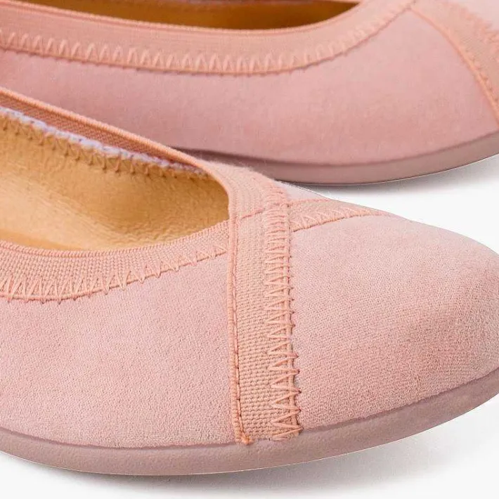 Pisamonas Ballet Pumps And Flats>Backstitch Ballet Flats With Crossed Elastic