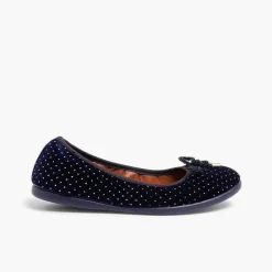 Pisamonas Ballet Pumps And Flats>Ballerina Shoes In Velvet With Bows And Sparkles