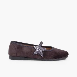 Pisamonas Ballet Pumps And Flats>Ballerina Shoes With Glitter Stars And Elasticated Strap