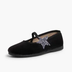 Pisamonas Ballet Pumps And Flats>Ballerina Shoes With Glitter Stars And Elasticated Strap