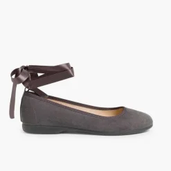 Pisamonas Ballet Pumps And Flats>Ballet Pumps Satin Bow Anklet Strap