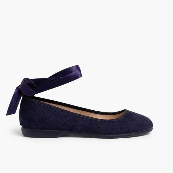 Pisamonas Ballet Pumps And Flats>Ballet Pumps Satin Bow Anklet Strap