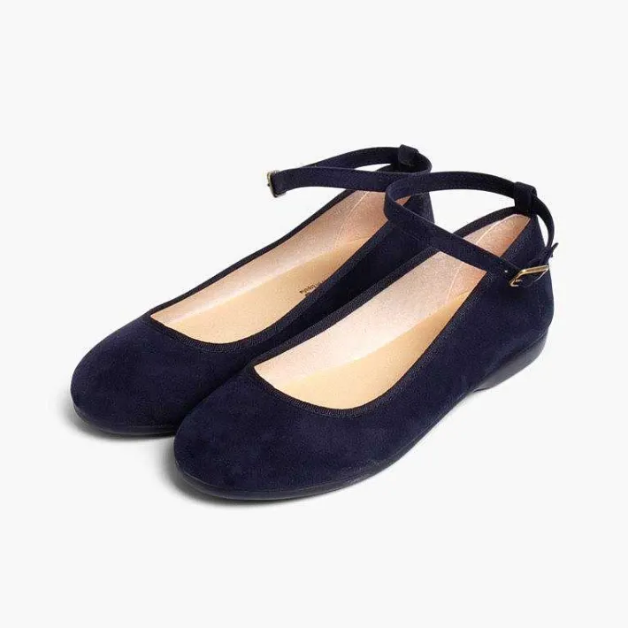 Pisamonas Ballet Pumps And Flats>Ballet Pumps Satin Bow Anklet Strap