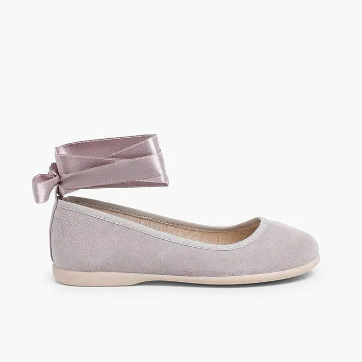 Pisamonas Ballet Pumps And Flats>Ballet Pumps Satin Bow Anklet Strap