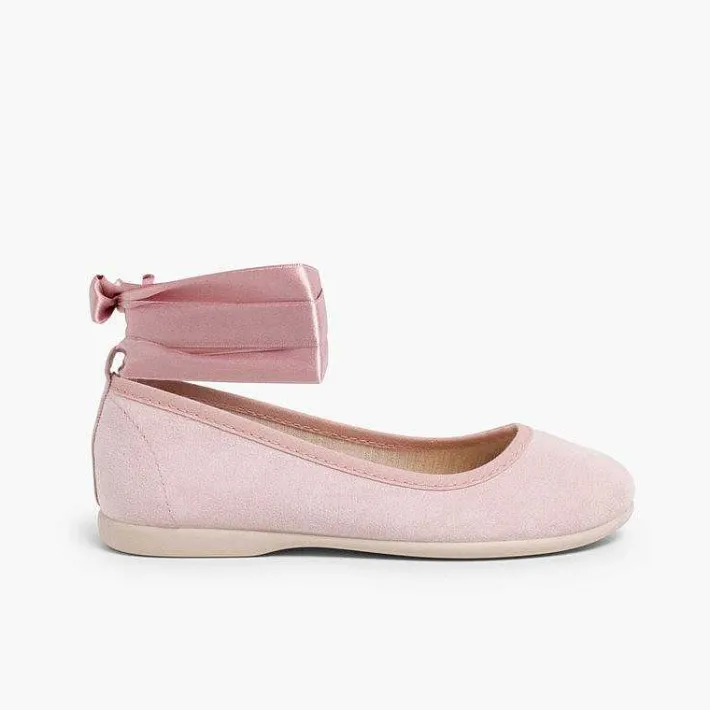 Pisamonas Ballet Pumps And Flats>Ballet Pumps Satin Bow Anklet Strap