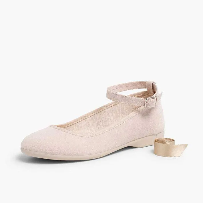 Pisamonas Ballet Pumps And Flats>Ballet Pumps Satin Bow Anklet Strap