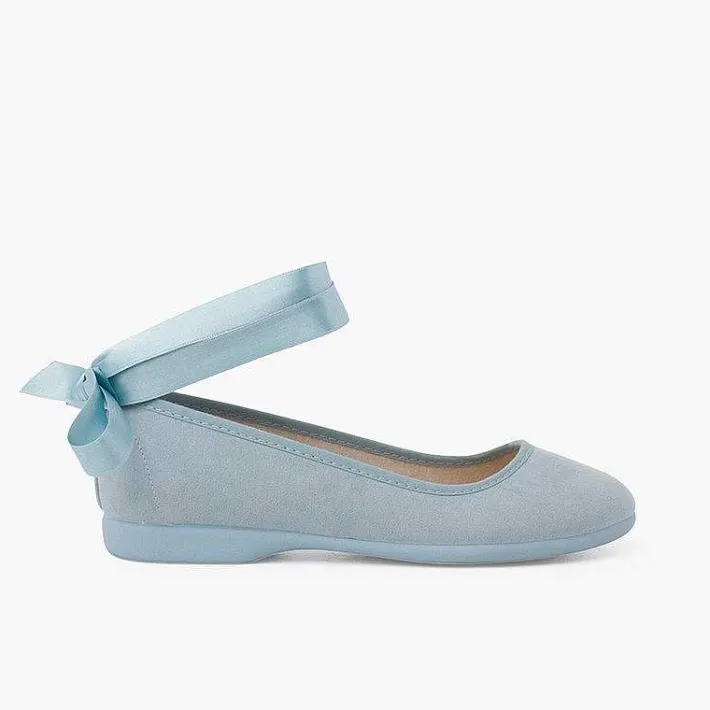 Pisamonas Ballet Pumps And Flats>Ballet Pumps Satin Bow Anklet Strap