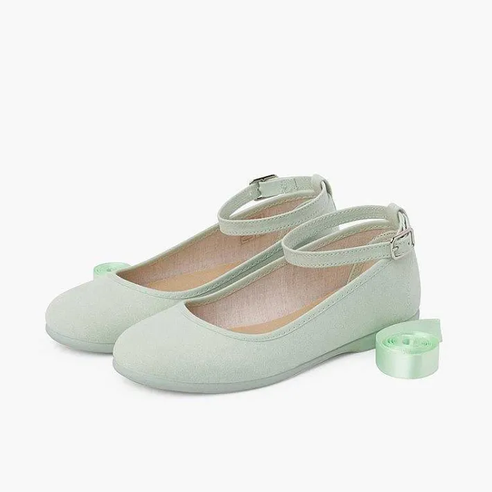 Pisamonas Ballet Pumps And Flats>Ballet Pumps Satin Bow Anklet Strap