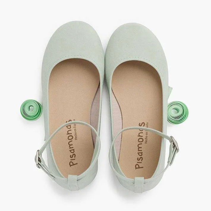Pisamonas Ballet Pumps And Flats>Ballet Pumps Satin Bow Anklet Strap
