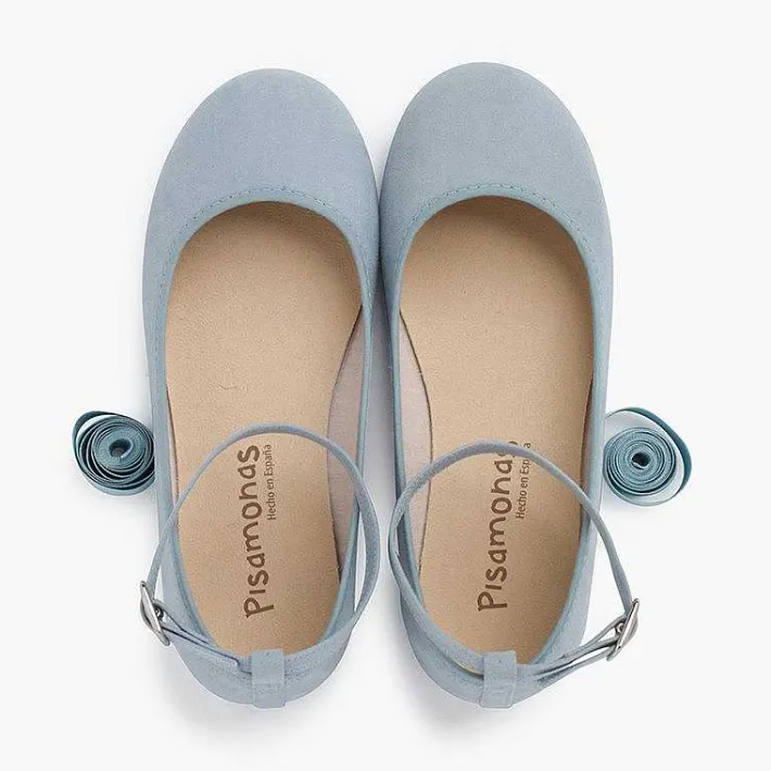 Pisamonas Ballet Pumps And Flats>Ballet Pumps Satin Bow Anklet Strap