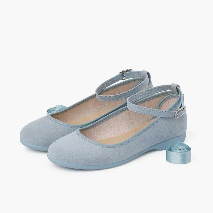 Pisamonas Ballet Pumps And Flats>Ballet Pumps Satin Bow Anklet Strap