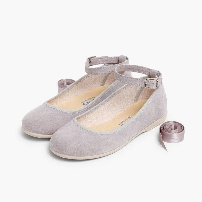 Pisamonas Ballet Pumps And Flats>Ballet Pumps Satin Bow Anklet Strap