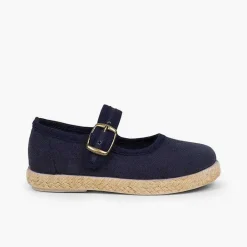 Pisamonas Mary Janes>Bamara And Jute Mary Janes With Buckle