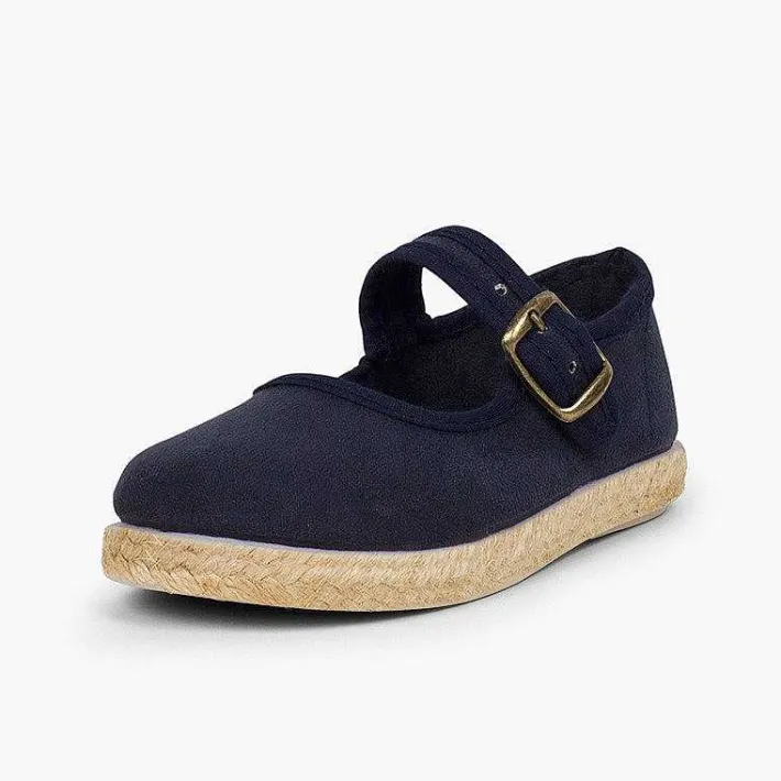 Pisamonas Mary Janes>Bamara And Jute Mary Janes With Buckle