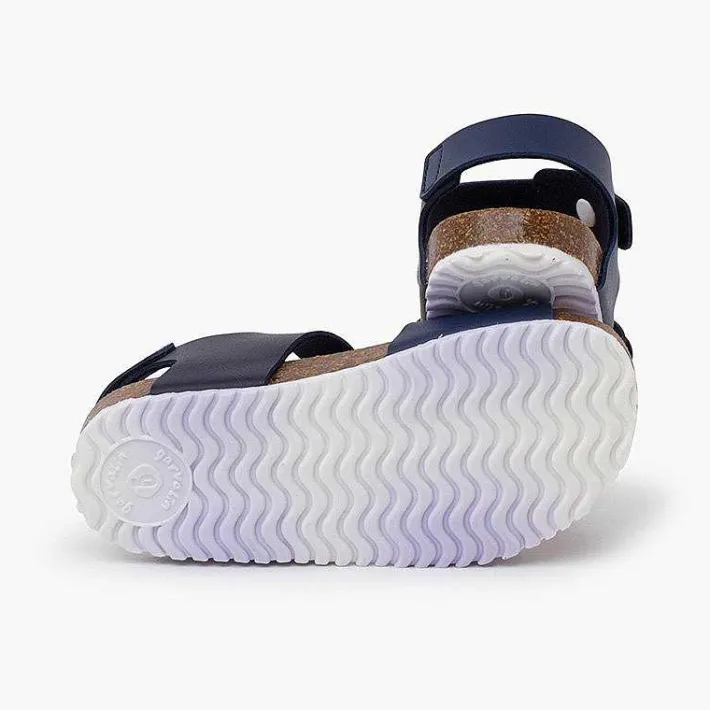 Pisamonas Sandals>Bio Child'S Sandals Buckle Fastening White Sole Colour Navy Blue