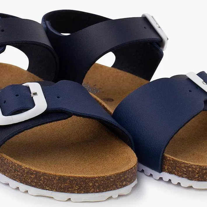 Pisamonas Sandals>Bio Child'S Sandals Buckle Fastening White Sole Colour Navy Blue