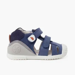 Pisamonas Sandals>Biogateo Sandals With Double Riptape And Toe Cap Colour Blue