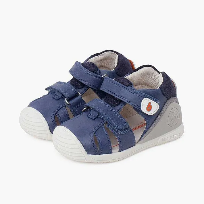 Pisamonas Sandals>Biogateo Sandals With Double Riptape And Toe Cap Colour Blue
