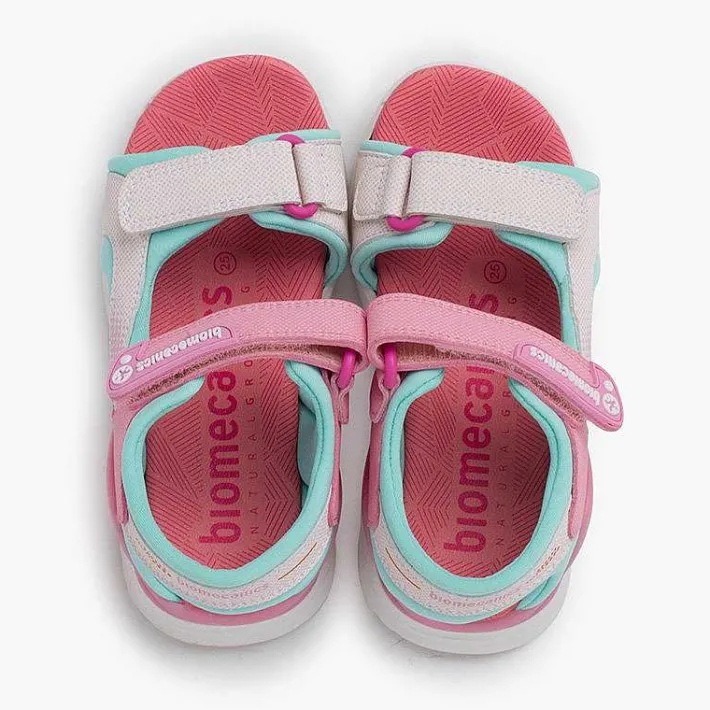 Pisamonas Sandals>Biomecanics Canvas Sandals Double Zip Fastening Colour Pink