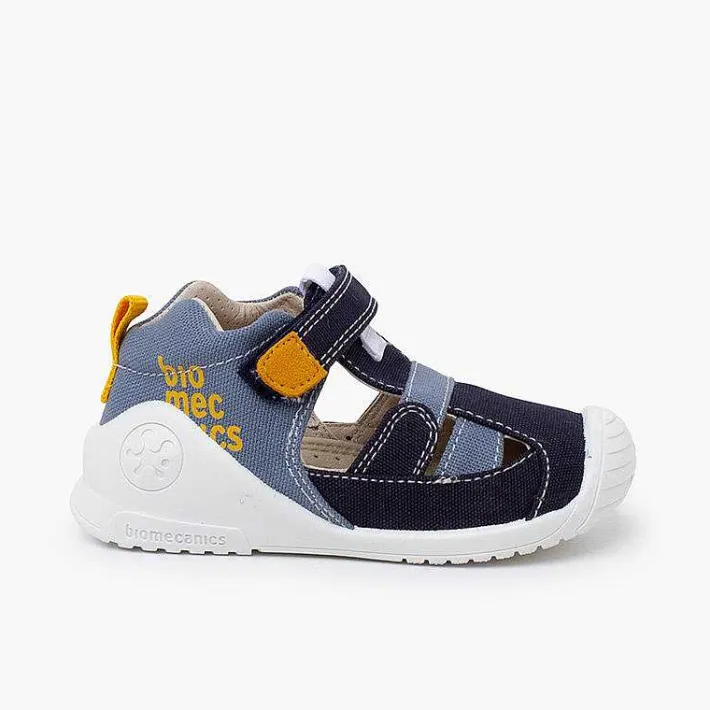 Pisamonas Sandals>Biomecanics Canvas Sport Sandals Colour Blue Denim