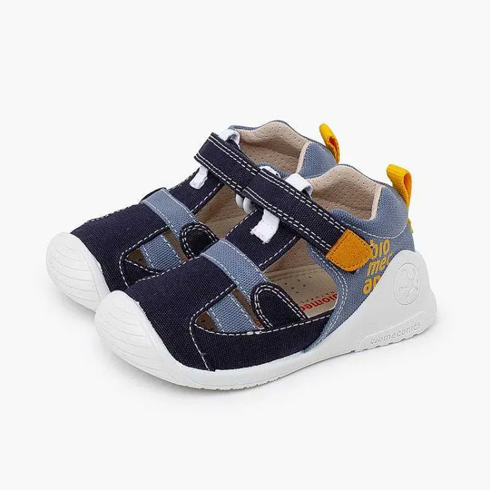 Pisamonas Sandals>Biomecanics Canvas Sport Sandals Colour Blue Denim