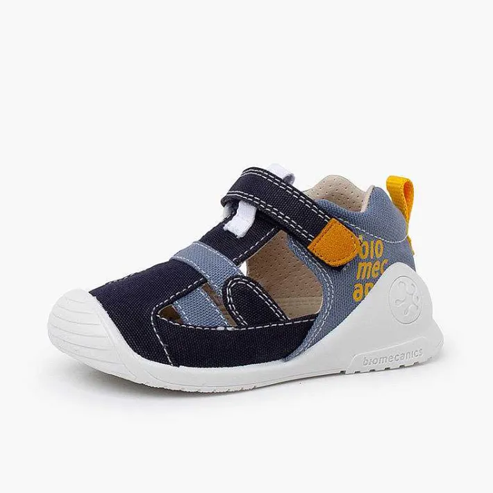 Pisamonas Sandals>Biomecanics Canvas Sport Sandals Colour Blue Denim