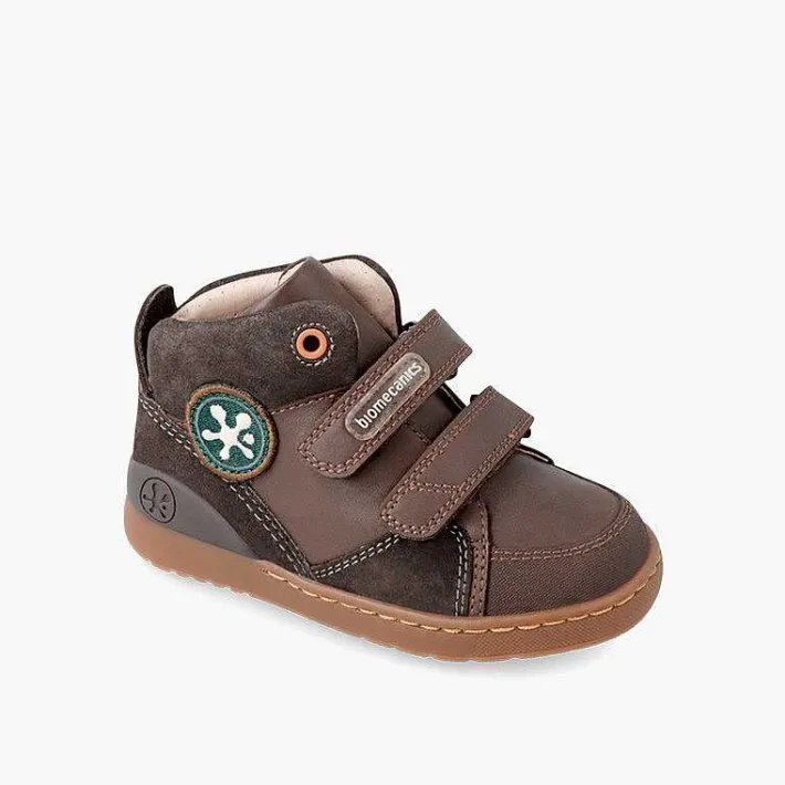 Pisamonas Boots>Biomecanics Leather Trainers With Hook-And-Loop Fastener Colour Brown