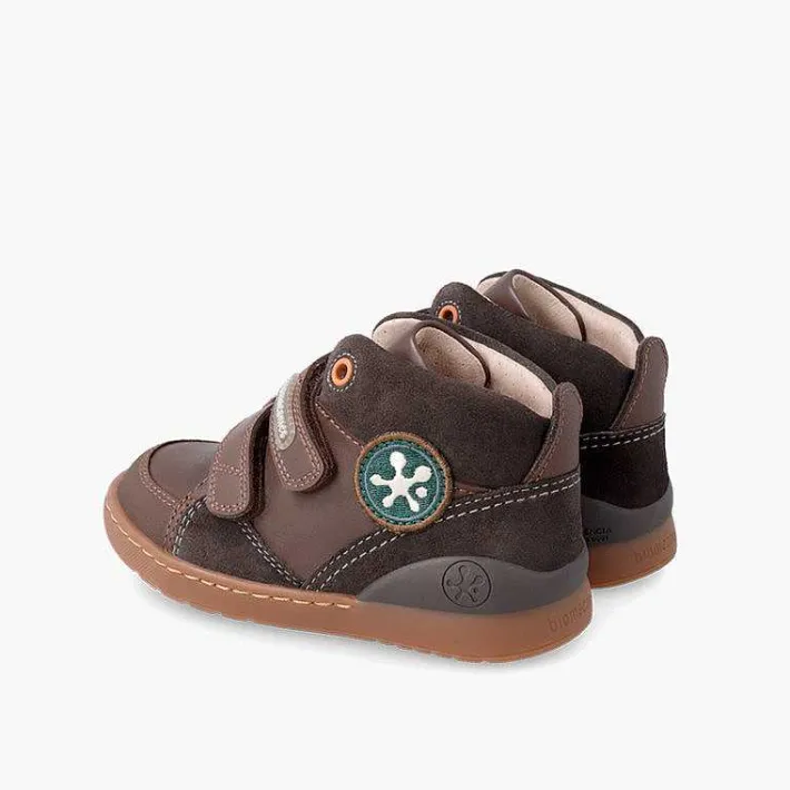 Pisamonas Boots>Biomecanics Leather Trainers With Hook-And-Loop Fastener Colour Brown