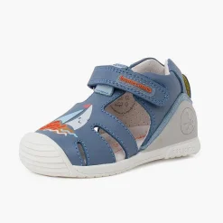 Pisamonas Sandals>Biomecanics Sandals With Boat And Riptape Closure Colour Indigo Blue