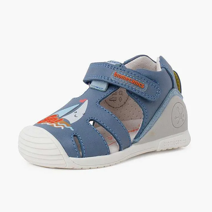 Pisamonas Sandals>Biomecanics Sandals With Boat And Riptape Closure Colour Indigo Blue