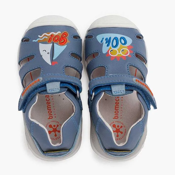 Pisamonas Sandals>Biomecanics Sandals With Boat And Riptape Closure Colour Indigo Blue