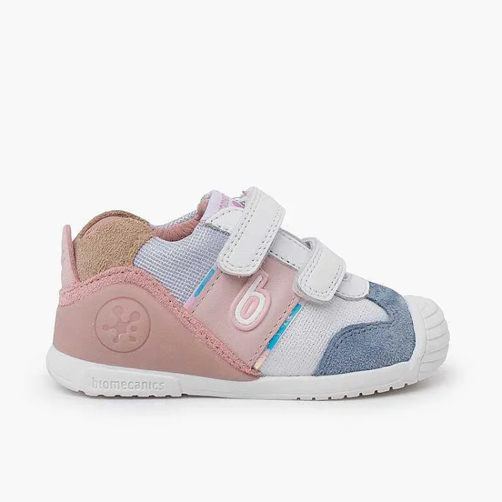 Pisamonas School Shoes>Biomecanics Trainers Pastel Colours Colour Pink And Blue