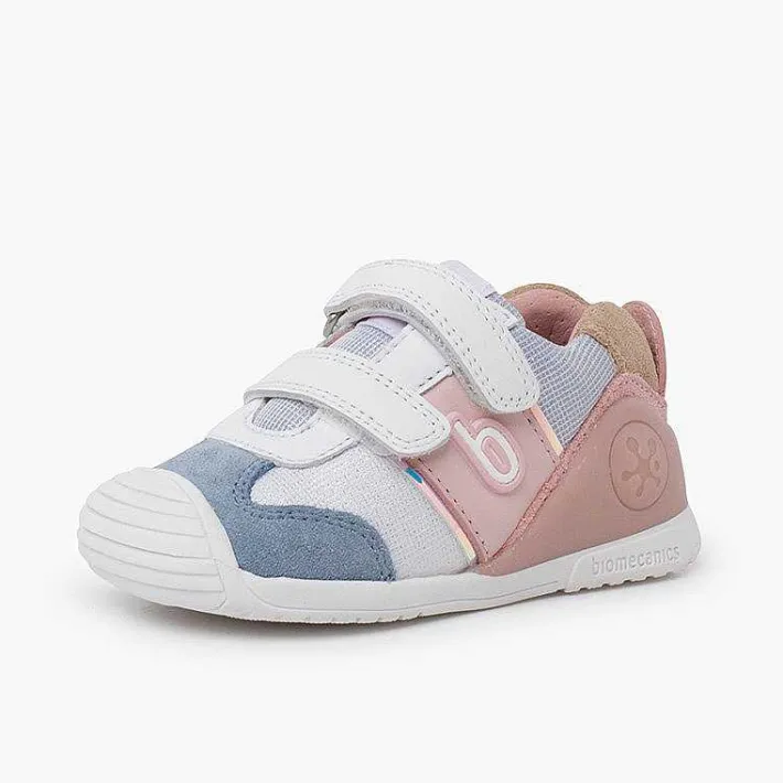 Pisamonas School Shoes>Biomecanics Trainers Pastel Colours Colour Pink And Blue
