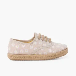 Pisamonas Espadrilles>Blucher Daisies With Laces And Jute Sole Colour Beige