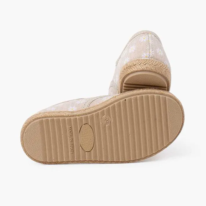 Pisamonas Espadrilles>Blucher Daisies With Laces And Jute Sole Colour Beige