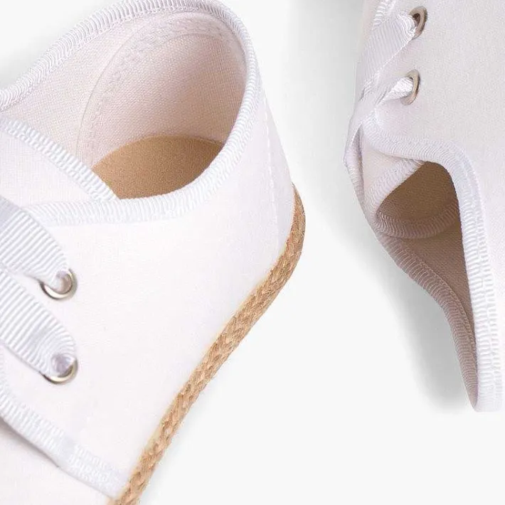 Pisamonas Communion Shoes>Bluchers With Esparto Grass Soles And Satin Effect