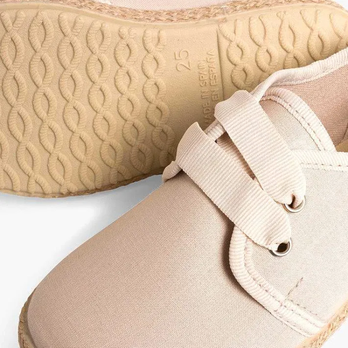Pisamonas Communion Shoes>Bluchers With Esparto Grass Soles And Satin Effect