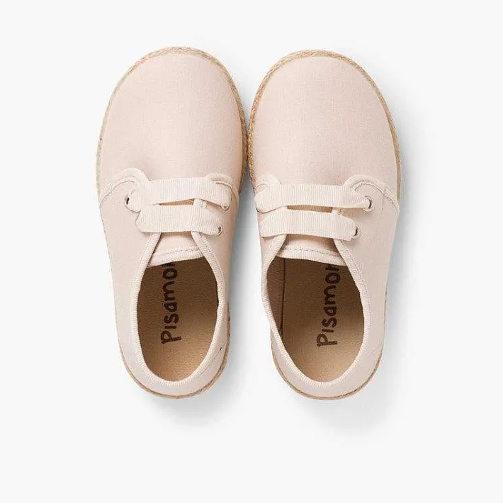 Pisamonas Communion Shoes>Bluchers With Esparto Grass Soles And Satin Effect