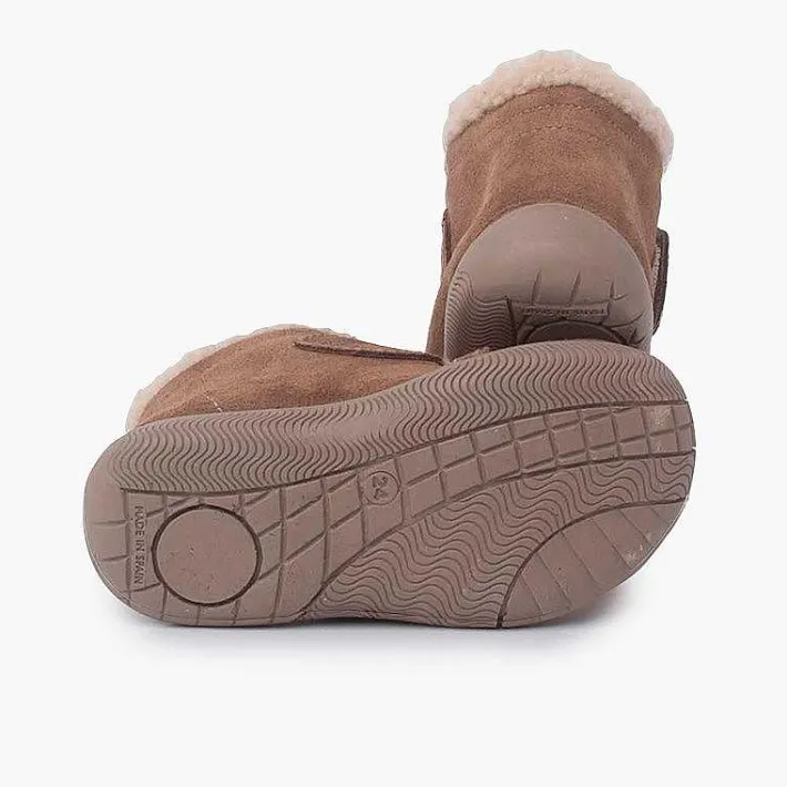 Pisamonas Boots>Boot With Lamb'S Wool Collar And Pull-On Strap